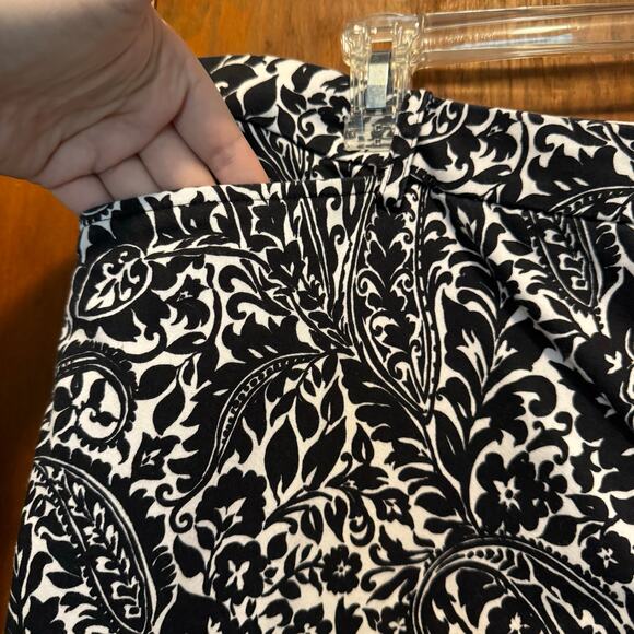 Lauren Ralph Lauren Cropped Black White Floral Dress Pants‎ 16W - Picture 4 of 10